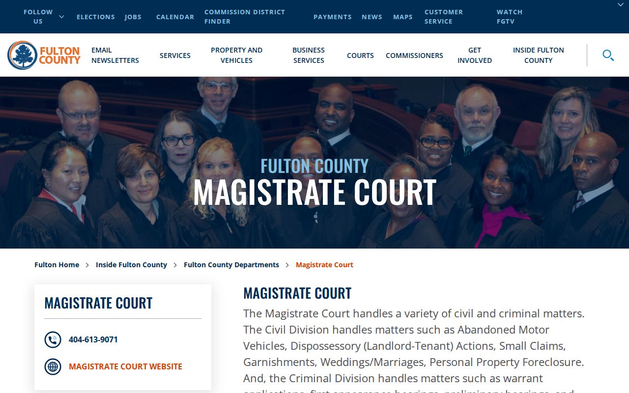 Fulton County Magistrate Court criminal and warrant application services