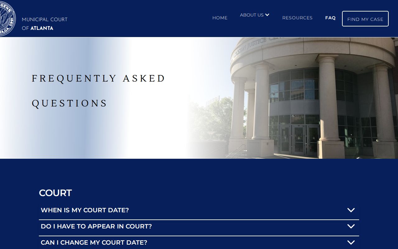 Atlanta Municipal Court FTA Court and warrant reset instructions
