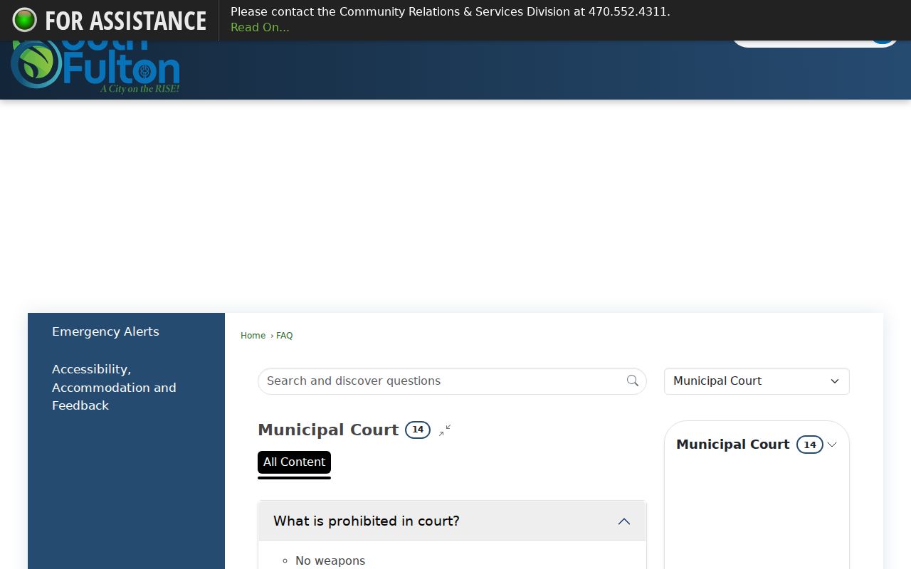 South Fulton Municipal Court date request and record instructions